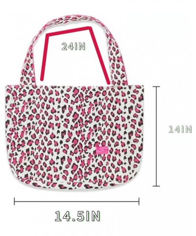 Pink Leopard Shoulder Bag Soft & Lightweight Large Tote Bag Purse Handbag Travel Satchel Gift for Women Pink $11.20 Backpacks