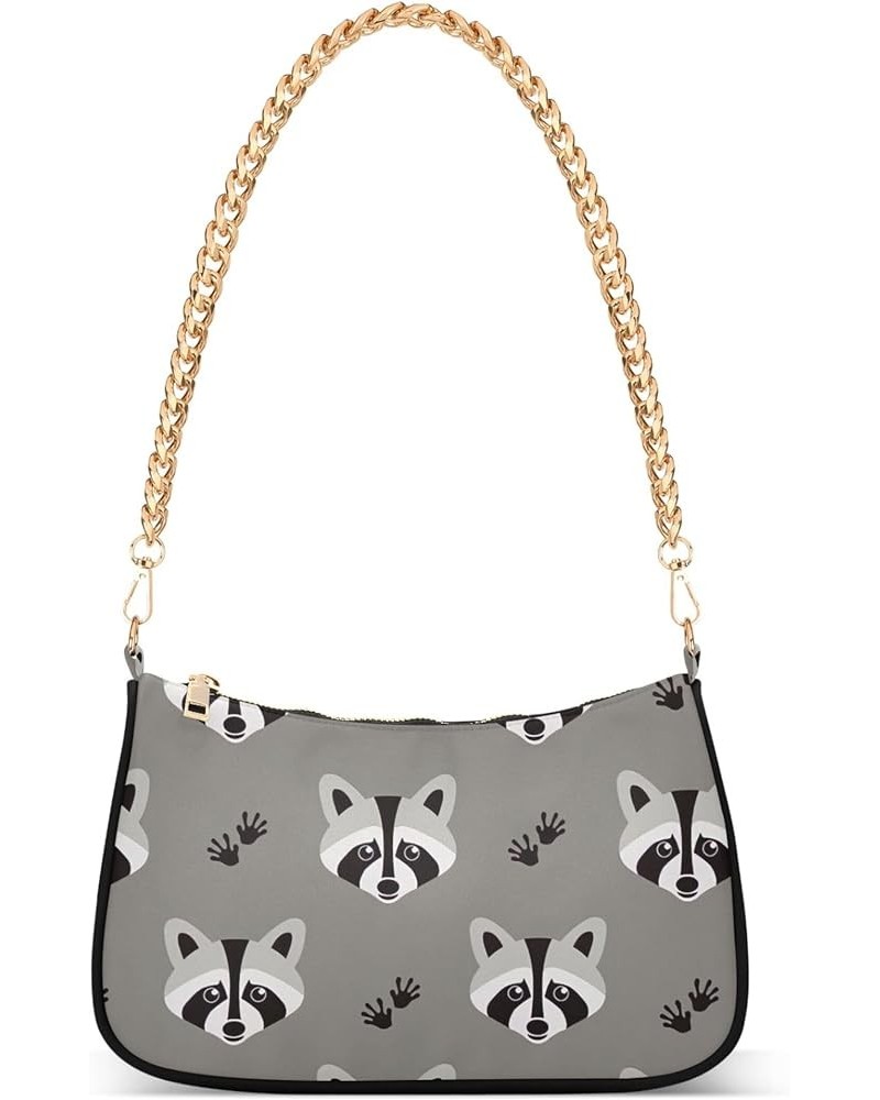 Motocross Sport Pattern Trendy Purse Hobo Designer Clutch Womens Shoulder Handbags Chain over the Shoulder Purse Cute Raccoon...