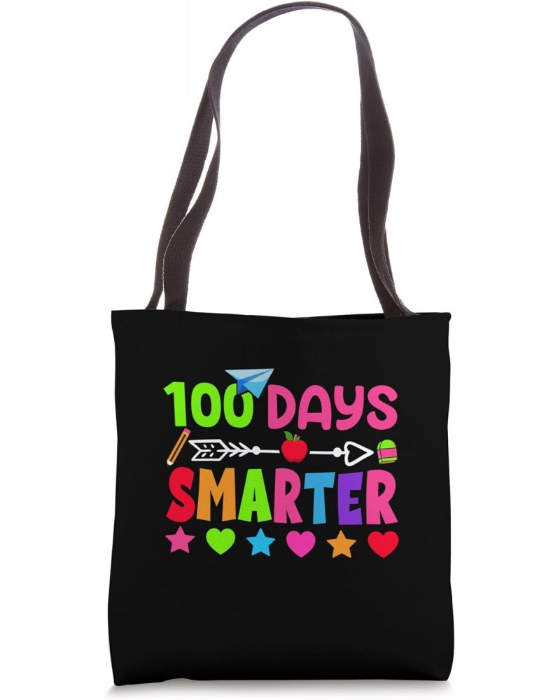 Happy 100th Day Of School Teacher Student 100 Days Smarter Tote Bag $9.02 Totes