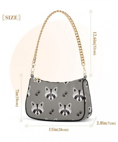 Motocross Sport Pattern Trendy Purse Hobo Designer Clutch Womens Shoulder Handbags Chain over the Shoulder Purse Cute Raccoon...