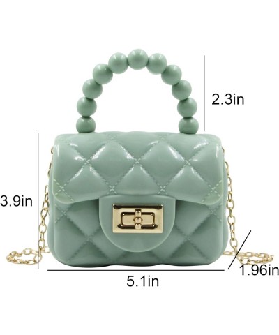 Fashion Jelly Purse Candy Color Jelly Handbag Satchel Shoulder Bag Trendy Crossbody Purse for Girls Women(Large) Light Green-...