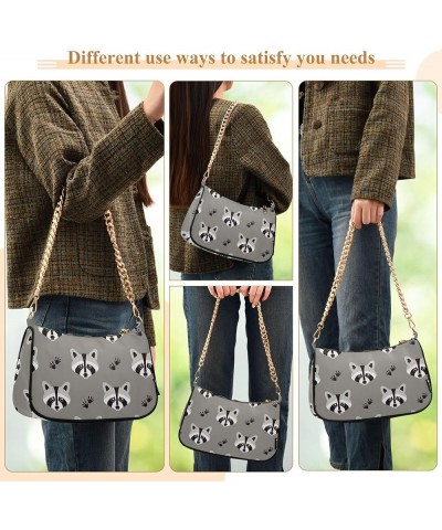 Motocross Sport Pattern Trendy Purse Hobo Designer Clutch Womens Shoulder Handbags Chain over the Shoulder Purse Cute Raccoon...