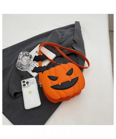 Halloween Pumpkin Crossbody Bag for Women Novelty Pumpkin Purse Halloween Devil Shoulder Bag Funny Crossbody Purse Orange Ang...