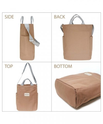 Women's Canvas Crossbody Bag, Shoulder Bag, Casual Tote Brown $16.52 Shoulder Bags