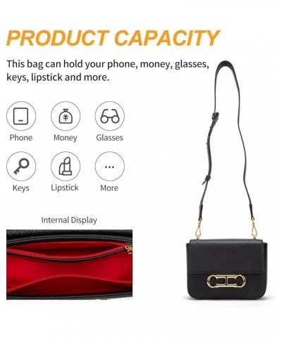 Womens Solid Color Flap Handbag Large Capacity Party Casual Crossbody Bag Shoulder Bag Black $38.39 Shoulder Bags