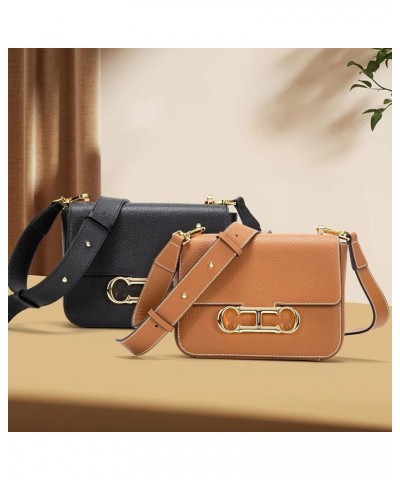 Womens Solid Color Flap Handbag Large Capacity Party Casual Crossbody Bag Shoulder Bag Black $38.39 Shoulder Bags