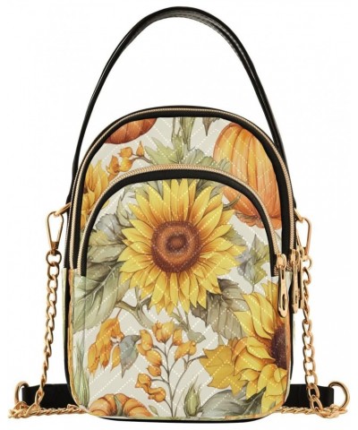 Crossbody Bags Crossbody Purse Chest Bag Sunflower Pumpkin for Women Trendy $12.15 Shoulder Bags