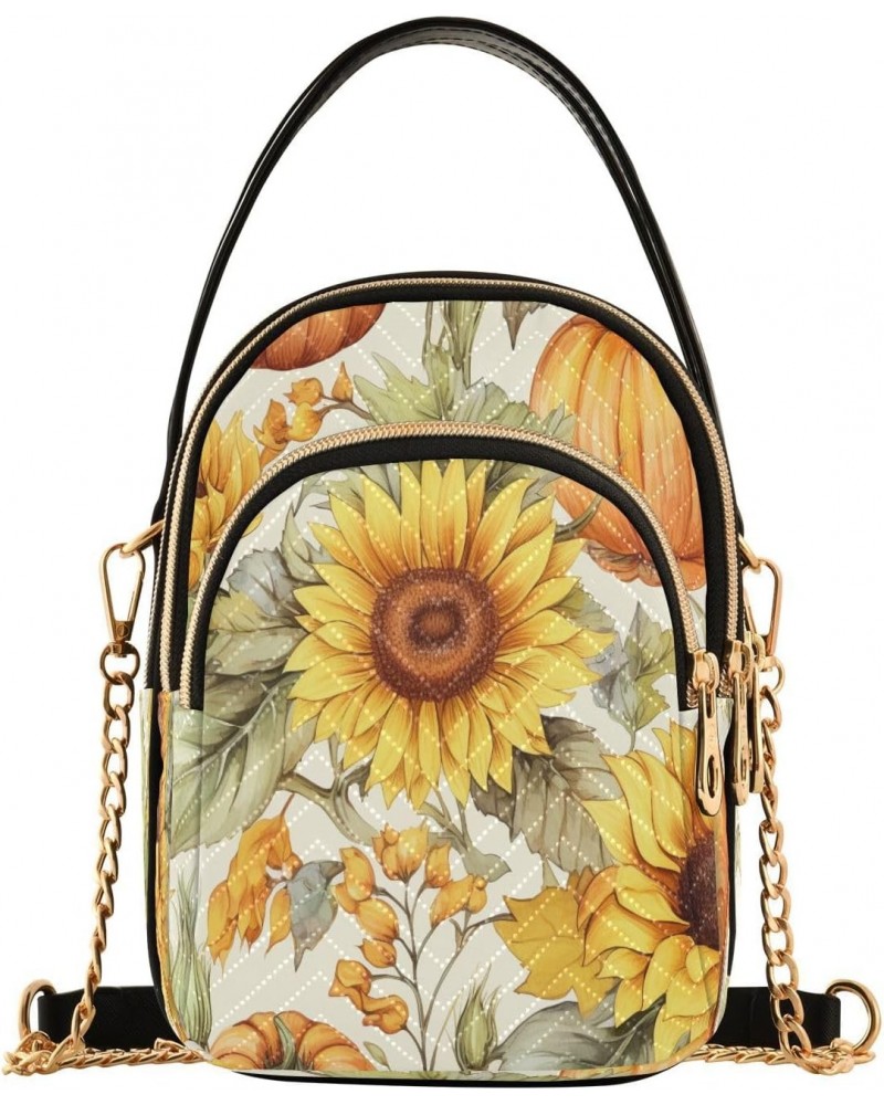 Crossbody Bags Crossbody Purse Chest Bag Sunflower Pumpkin for Women Trendy $12.15 Shoulder Bags