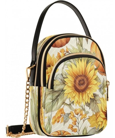 Crossbody Bags Crossbody Purse Chest Bag Sunflower Pumpkin for Women Trendy $12.15 Shoulder Bags