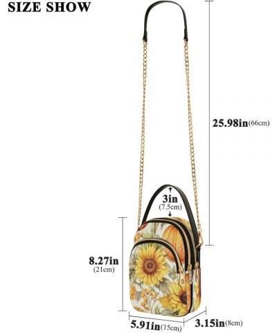 Crossbody Bags Crossbody Purse Chest Bag Sunflower Pumpkin for Women Trendy $12.15 Shoulder Bags