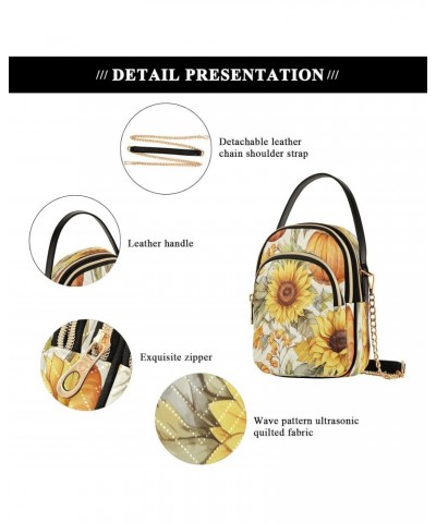 Crossbody Bags Crossbody Purse Chest Bag Sunflower Pumpkin for Women Trendy $12.15 Shoulder Bags