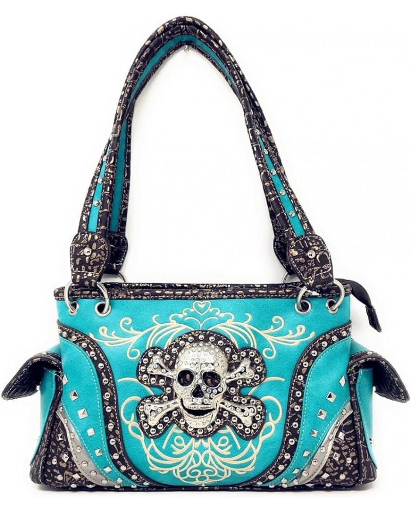 Women's Embroidered Metal Skull Purse Handbag and Wallet set in 7 colors Turquoise Handbag Only $32.40 Shoulder Bags