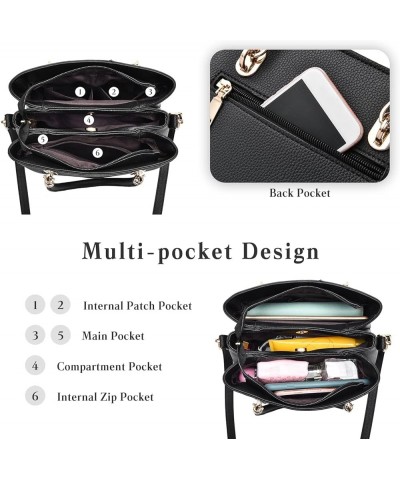 Womens Fashion Stiching Multi Pocket Handbag Top-Handle Bags Shoulder Bag Pu Leather Shoulder Crossbody Bags White $16.65 Sho...