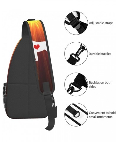 Love Basketball Shoulder Backpack, Chest Bag Large Capacity Men'S Women'S Satchel Crossbody Bag Shoulder Bag Love Dog One Siz...