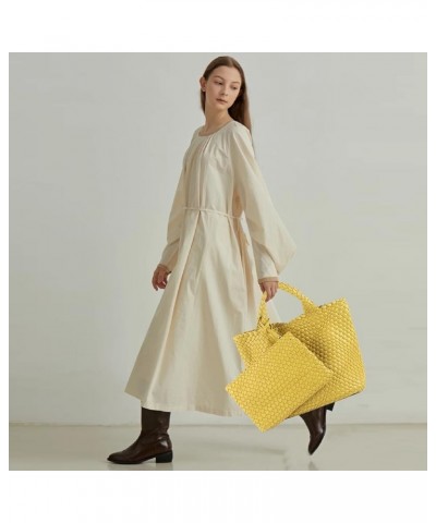 Fashion Woven Bag Shopper Bag Travel Handbags and Purses Women Tote Bag Large Capacity Shoulder Bags Light Yellow $35.25 Totes