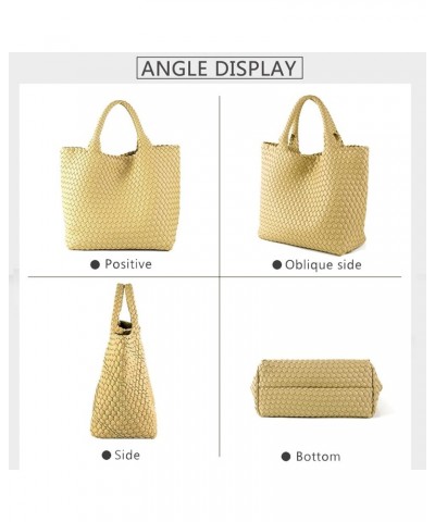 Fashion Woven Bag Shopper Bag Travel Handbags and Purses Women Tote Bag Large Capacity Shoulder Bags Light Yellow $35.25 Totes