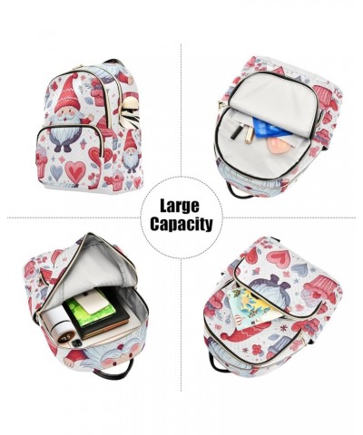 Small Backpack Purse for Women, Valentine Gnome Travel Bag Casual Daypack Shoulder Bag Small $15.12 Backpacks