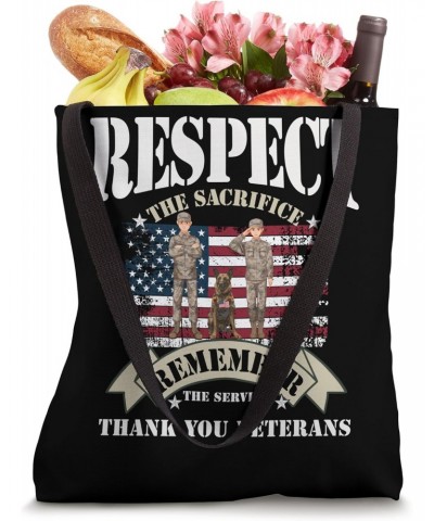 Veteran Respect the Sacrifice Remember the Service Tote Bag $16.50 Totes