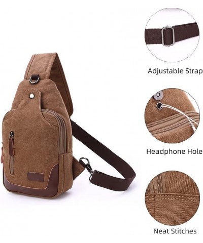 Canvas Sling Bag for Men Crossbody Chest Bag Casual Daypack Rucksack Small Crossbody Backpack with Adjustable Strap Blue $22....