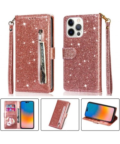 for Google Pixel 6 Magnetic Flip Sparkling Phone Case, Zipper Bag Protective Leather Case Rose Gold Pixel 7 Rose gold $15.86 ...