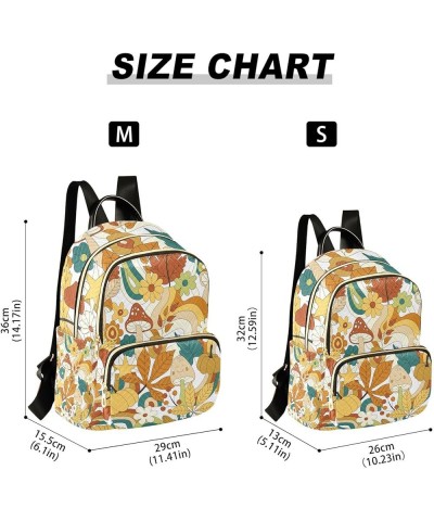 Botanic Women Backpack Wild Mushroom Autumn Leaves Anti-Theft Travel Backpack with Luggage Belt Lightweight Handbag Lady Purs...