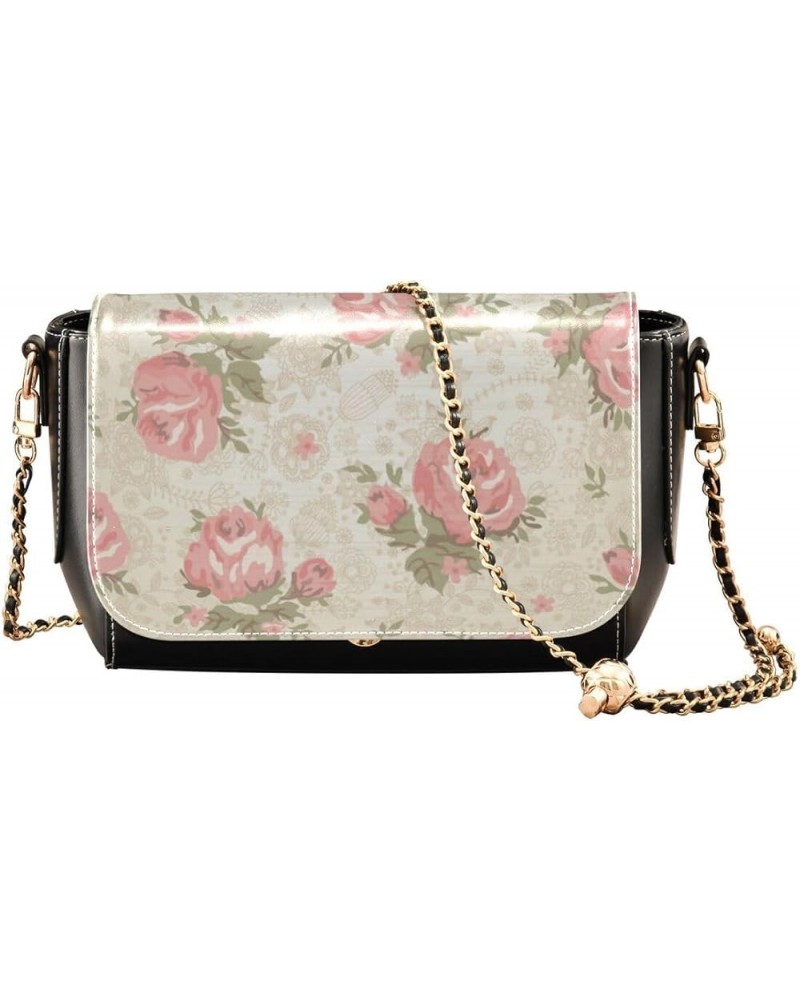 Leather Crossbody Bags,Meadow Daisy Bee Black Chain Wallet Crossbody Phone Purses Women's Shoulder Bag Flowers 118 $21.19 Cro...