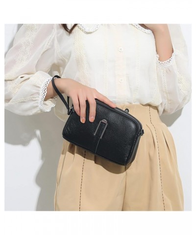 Genuine Leather Bag Women Handbags Bag Female Phone Bags Shoulder Bag Crossbody Messenger Pack Black $16.61 Shoulder Bags