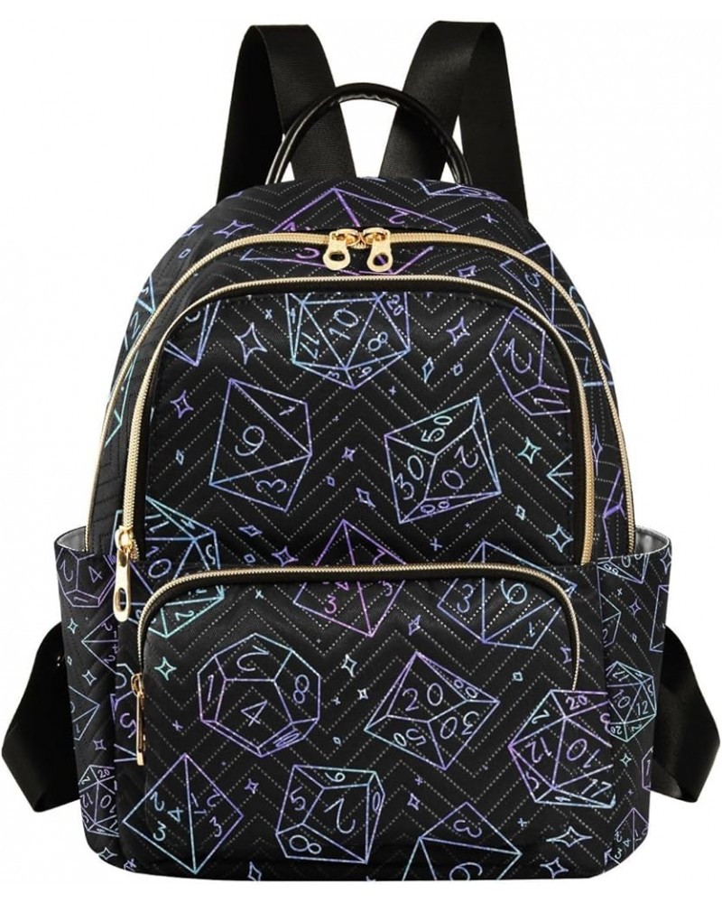 Gradient Glowing Dice Women's Backpack Purse Fashion Travel Anti Theft Backpack Casual Daypack for Work College,M Medium $18....