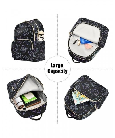 Gradient Glowing Dice Women's Backpack Purse Fashion Travel Anti Theft Backpack Casual Daypack for Work College,M Medium $18....