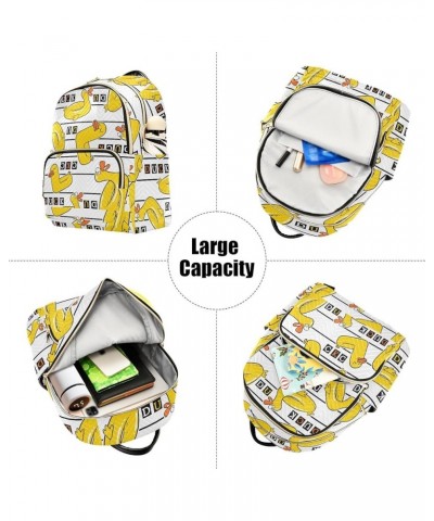 Backpack Purse for Women Cartoon Doodle Yellow Duck, Mini Fashion Backpack Amusing Lightweight Casual Daypack Shoulder Bag Tr...