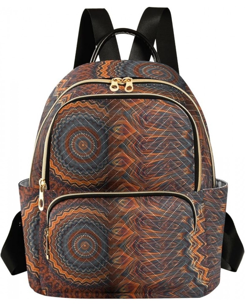 Mandala Abstract Mini Backpack Purse for Women, Vintage Indian Travel Backpack Fashion Backpack Handbag Shoulder Bag Small Ca...