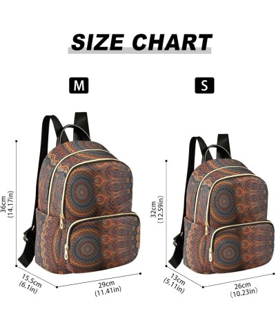 Mandala Abstract Mini Backpack Purse for Women, Vintage Indian Travel Backpack Fashion Backpack Handbag Shoulder Bag Small Ca...