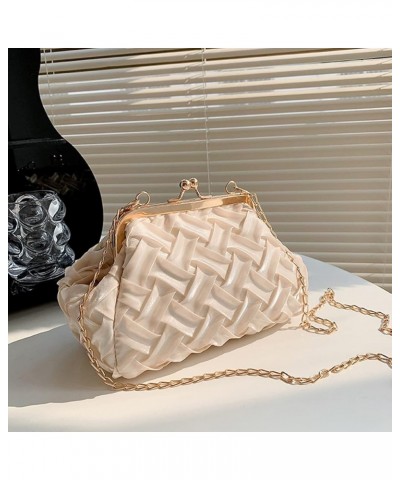 Women's Evening Bag Flower Party Prom Clutch Purse Floral Bride Wedding Handbag D1-beige Woven $18.28 Evening Bags