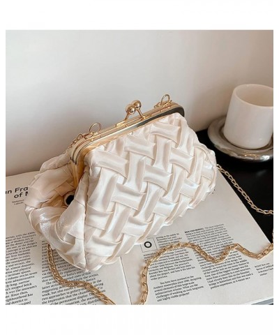 Women's Evening Bag Flower Party Prom Clutch Purse Floral Bride Wedding Handbag D1-beige Woven $18.28 Evening Bags