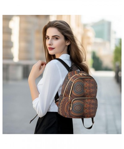 Mandala Abstract Mini Backpack Purse for Women, Vintage Indian Travel Backpack Fashion Backpack Handbag Shoulder Bag Small Ca...