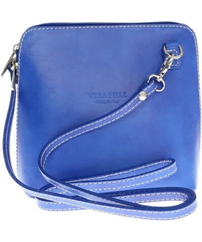 Leather Snake Skin Rigid Cross Body Shoulder Bag Royal Blue $27.29 Shoulder Bags