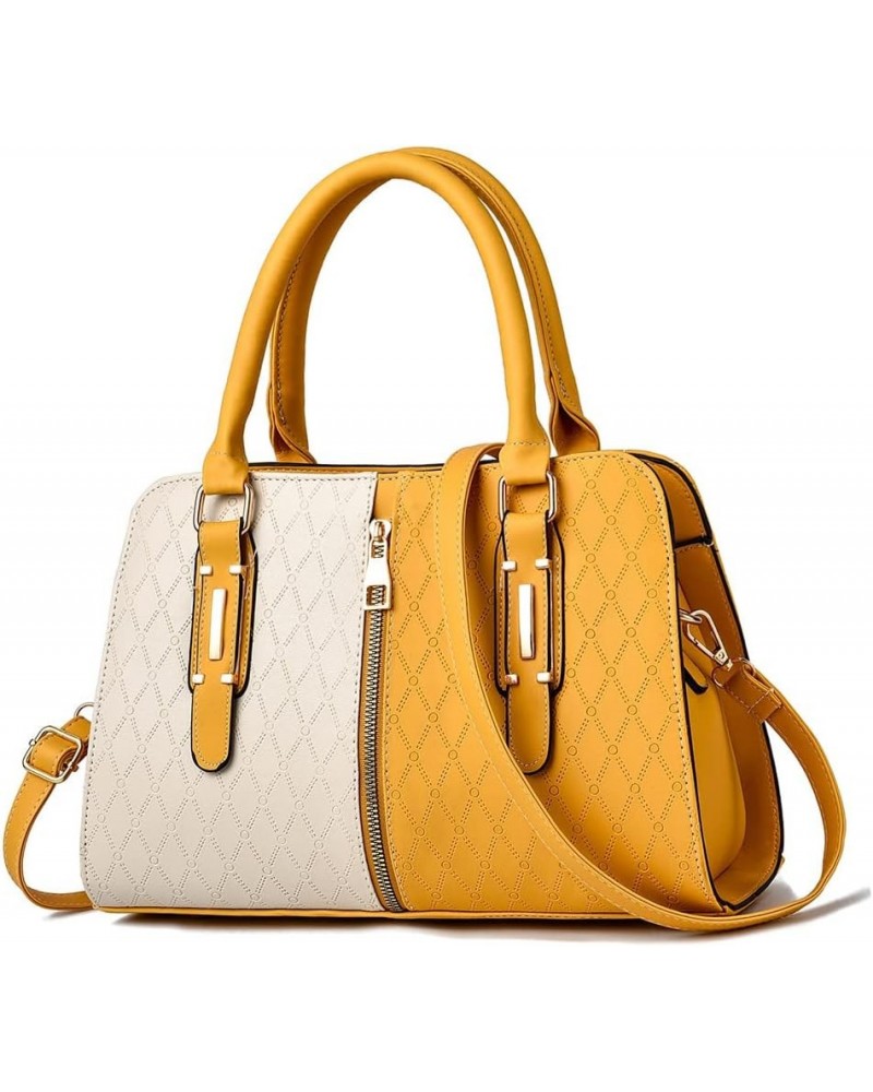 Women classics Top Handle Handbag Crossbody Casual Purse Satchel Tote J Yellow $10.70 Shoulder Bags