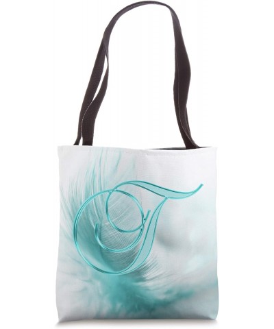 T Teal Feather Bird Animal Nature Initial Letter Name Art Tote Bag $12.45 Totes