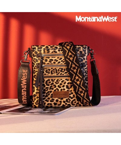 Crossbody Purses and Handbags for Women, Medium Size Double Compartments with Adjustable Guitar Strap A-c-leopard Print $18.0...