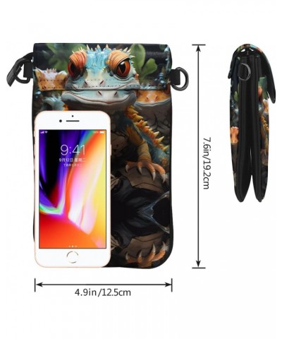 women leather Cell Phone Purse Colorful Lizards pattern Multifunction,Soft, durable,Convenient for daily use and travel Black...