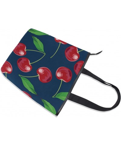 Cherries Tote Handbag for Women Tote Bag, Canvas + leather Shoulder Bag, Hobo bag, Satchel Purse(227br4a) $12.99 Totes