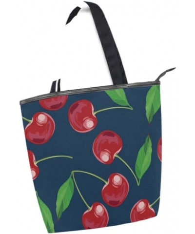 Cherries Tote Handbag for Women Tote Bag, Canvas + leather Shoulder Bag, Hobo bag, Satchel Purse(227br4a) $12.99 Totes