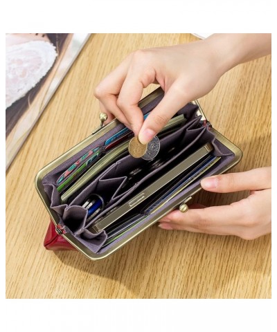 Ladies Wallet Coin Purse Genuine Leather Phone Bag Women Large Capacity Long Clutch Multi-Function Handbag Retro Creative Sto...