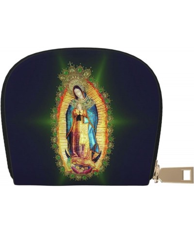 Womens Small Wallet Our Lady Of Guadalupe Zip Leather Shell Card Bag Credit Card Holder Wallet White 2 One Size $13.32 Wallets