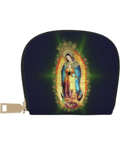 Womens Small Wallet Our Lady Of Guadalupe Zip Leather Shell Card Bag Credit Card Holder Wallet White 2 One Size $13.32 Wallets