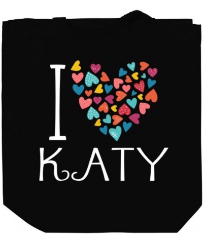 I love Katy colorful hearts Canvas Tote Bag 10.5" x 16" x 4 $23.19 Totes