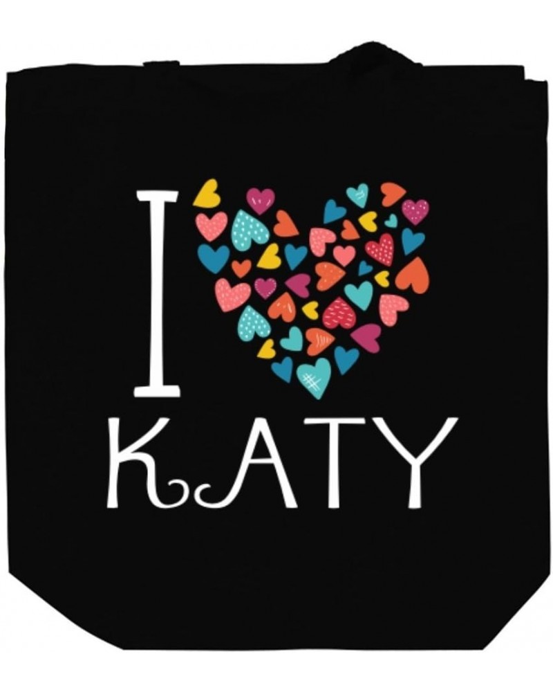 I love Katy colorful hearts Canvas Tote Bag 10.5" x 16" x 4 $23.19 Totes