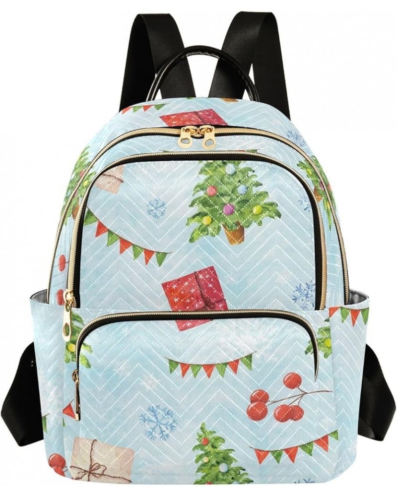 Backpack for Women Watercolor Snowy Lightweight Casual Daily Quilted Travel Backpack 11.4×6.1×14.1 in Medium $14.70 Backpacks