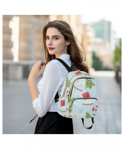 Backpack for Women Watercolor Snowy Lightweight Casual Daily Quilted Travel Backpack 11.4×6.1×14.1 in Medium $14.70 Backpacks