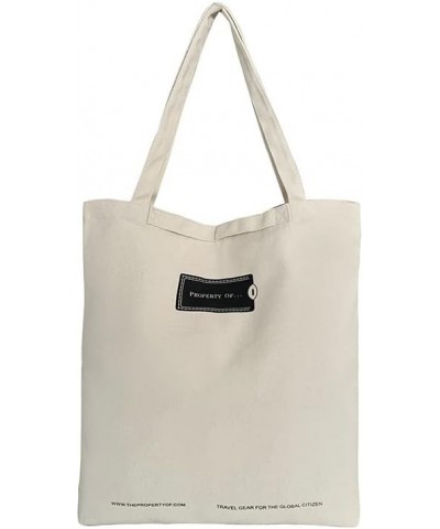 New Canvas Shoulder Bag In 2022, Fashion Lettered Tote Bag, Y2K Tote Bag?Aesthetic Tote Bag (Beige) White $17.81 Totes